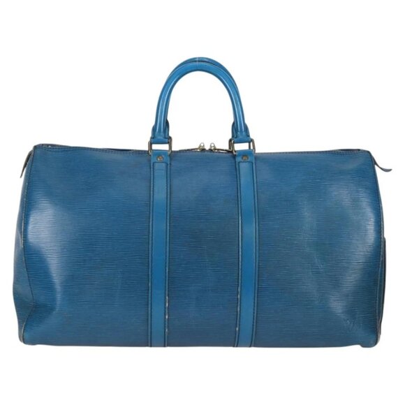 LOUIS VUITTON Epi Keepall 50 Boston Bag Blue - Picture 3 of 15